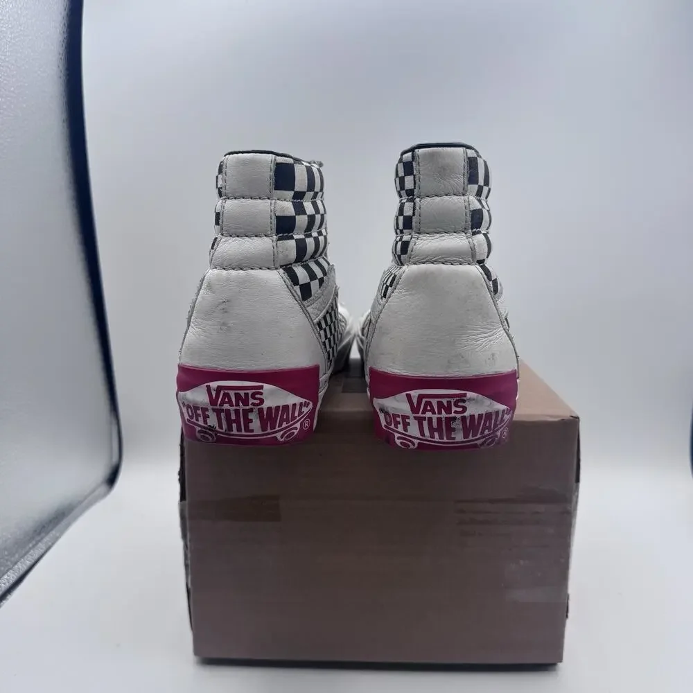 Van's Off The Wall SK8 Hi-Top Checkered Leather Skate Sneakers Men's 7 Size